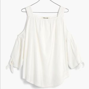 Madewell Cold-Shoulder Top in White Wash